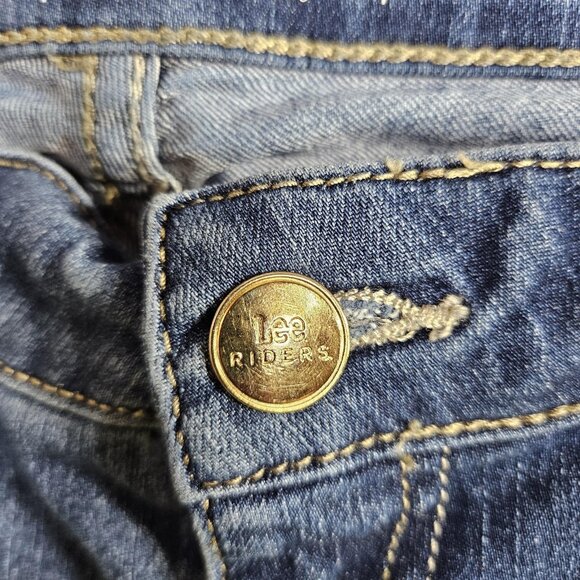 Lee Riders Jeans Womens 12P Blue Straight Leg Stretch Denim Mid Rise Casual - Picture 5 of 11
